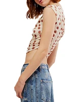 Free People Women's Luna Polka-Dot Crop Top