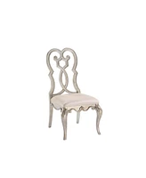 Streamdale Furniture Esteban Side Chair (Set of 2) In Ivory Velvet & Antique Champagne Finish