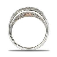 Suzy Levian Sterling Silver Cubic Zirconia Pave Wave Band Ring