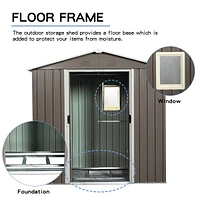 8FT X 4FT Outdoor Metal Storage Shed With Window