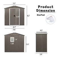 8FT X 4FT Outdoor Metal Storage Shed With Window