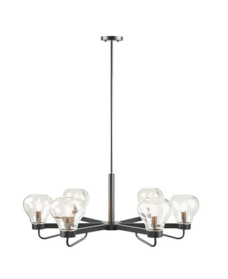 Simplie Fun Devon 6-Light Chandelier With Bowl Shaped Glass Shades