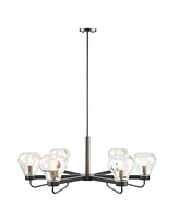 Streamdale Furniture Devon 6-Light Chandelier With Bowl Shaped Glass Shades