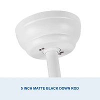 Modern 60 In Integrated Led Ceiling Fan Lighting With White Abs Blade