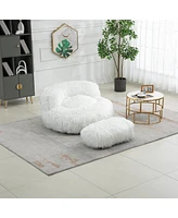 Simplie Fun Faux Fur Bean Bag Chair: Durable Comfort for Adults & Kids