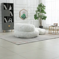 Simplie Fun Faux Fur Bean Bag Chair: Durable Comfort for Adults & Kids