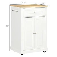 Kitchen Island Cart with Drawer, Shelf, and Towel Racks