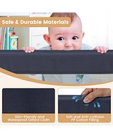 Slickblue Kids 60-Inch Foldable Bed Rail Swing Down Baby Guard with Adjustable Safety Strap