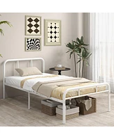 Slickblue Modern Metal Platform Bed with Headboard and Footboard