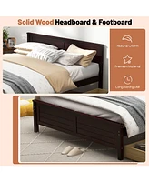 Slickblue Full Bed Frame with Storage Drawers and Solid Wood Headboard