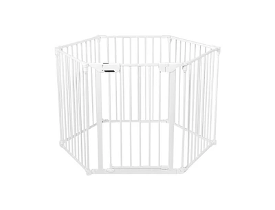 Slickblue Kids 6 Panel Wall-mount Adjustable Baby Safe Metal Fence Barrier