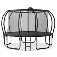 Streamdale Furniture 12FT Kids Trampoline with Safety Enclosure and Basketball Board