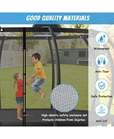 Streamdale Furniture 12FT Kids Trampoline with Safety Enclosure and Basketball Board