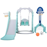 Streamdale Furniture 5-in-1 Toddler Slide and Swing Set with Accessories