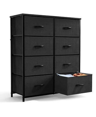 Streamdale Furniture 8-Drawer Fabric and Wood Tall Bedroom Dresser