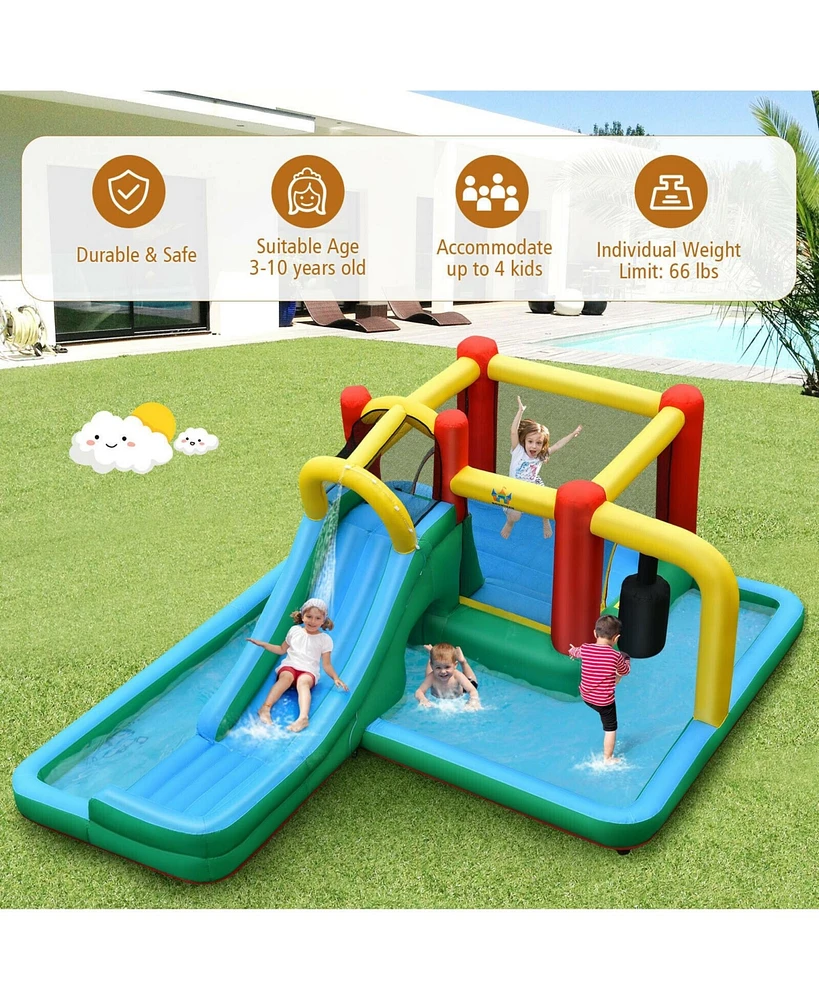 Slickblue Slide Water Park Climbing Bouncer Pendulum Chunnel Game without Air-blower