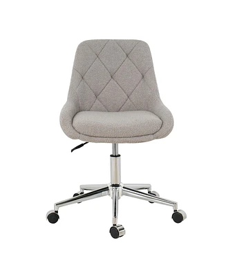 Streamdale Furniture Modern Teddy Fleece Dining Chair with Chrome Legs