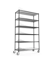 Simplie Fun Adjustable Heavy Duty Wire Shelving Unit with Wheels