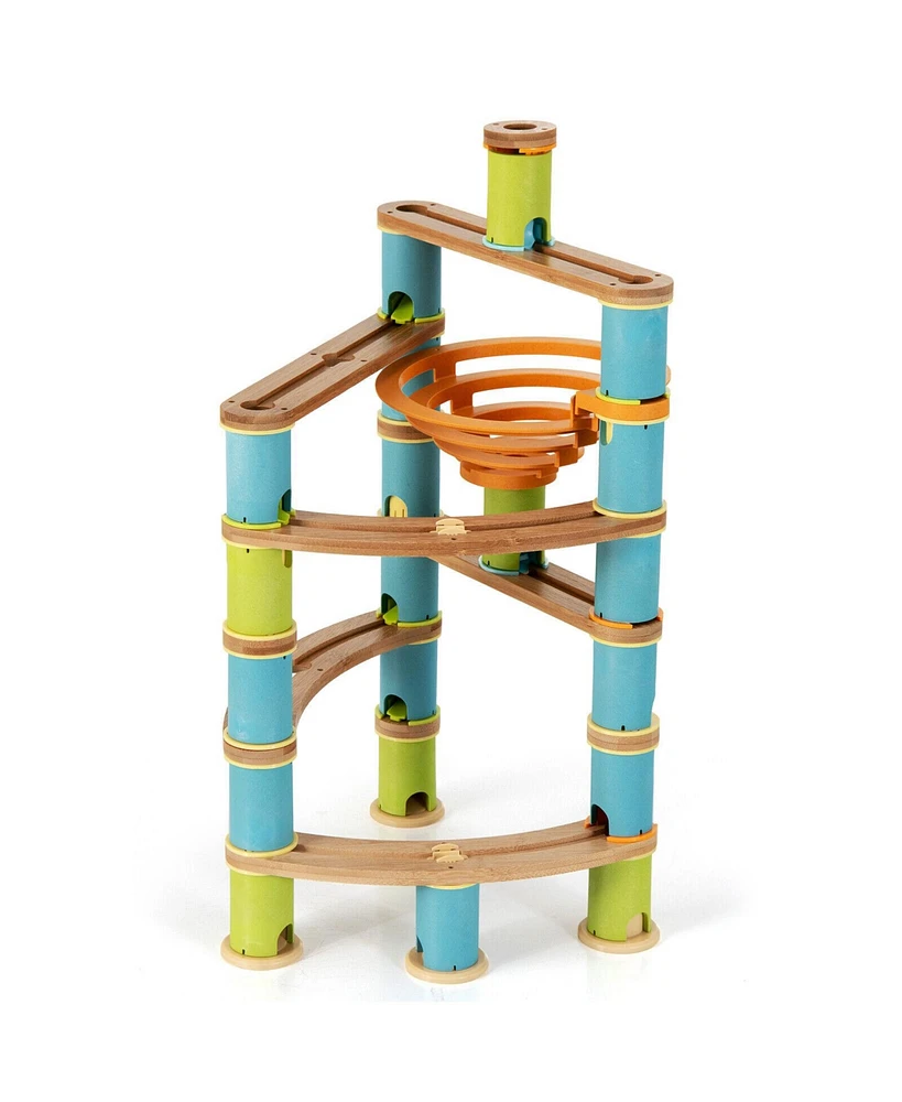 Slickblue Wicker Build Run Toy with Marbles for Kids Over 4