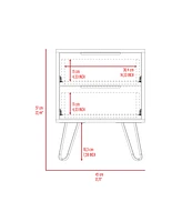 Streamdale Furniture Nightstand Skyoner 2, Harpin Legs, Two Drawers, Light Oak Finish