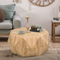 38.58"Threedimensional Embossed Pattern Design American Retro Style Coffee Table