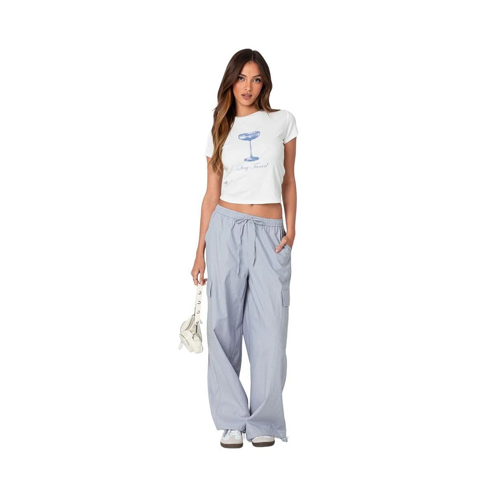 Edikted Women's Phoenix Linen Look Cargo Pants