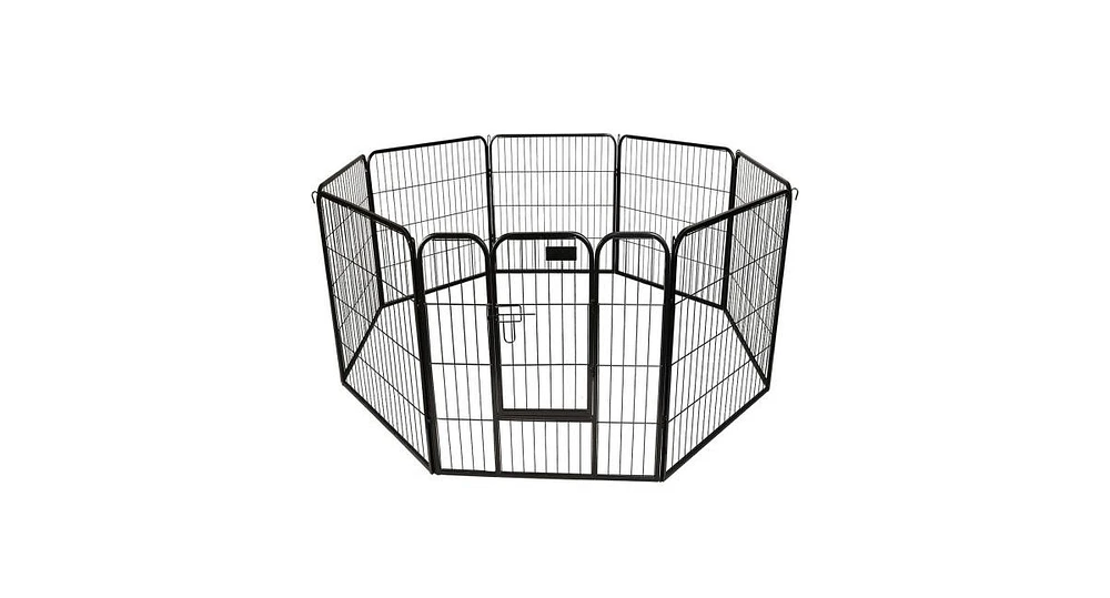 Slickblue 24" 32" 40" 8 Panel Heavy Duty Pet Playpen Dog Exercise Pen Cat Fence