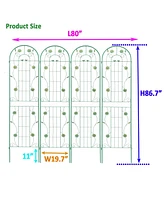 Metal garden trellis for climbing plants, 86.7" x 19.7" rustproof, outdoor flower support