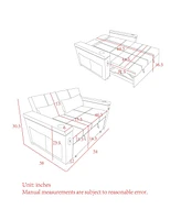 54" Pull-Out Sleeper Sofa Bed Double Seat Recliner Sofa Bed With Armrests With Storage