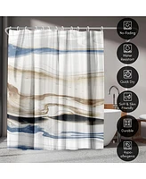71x74 Abstract Shower Curtain - Synthesis by Pi Creative Art