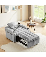 Convertible Sleeper Chair Bed - Grey