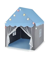 Costway Kids Playhouse Tent Large Castle Fairy Gift w/Star Lights Mat