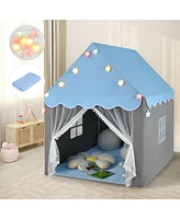 Kids Playhouse Tent Large Castle Fairy Gift w/Star Lights Mat