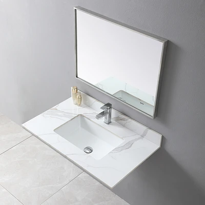 Simplie Fun 37" Carrara Gold Stone Vanity Top with Undermount Sink