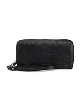 Mkf Collection Ellie Genuine Material Flower-Embossed Wristlet Wallet by Mia K