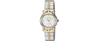 Timetech Women's Steel Two Tone Watch with Expansion Stretch Bracelet