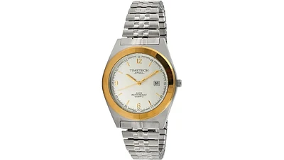 Timetech Men's Quartz Miyota Two-Tone Stainless Steel Expansion Watch