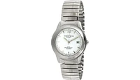 Timetech Women's Round Stainless Steel White Dial Expansion Watch