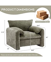 Modern Style Chenille Oversized Armchair Accent Chair Single Sofa Lounge Chair