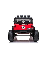 Streamdale Furniture Jeep Double Drive Children Ride- On Car With 40Wx2 12V7Ahx1 Battery, Parent Remote Control