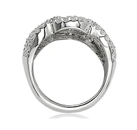 Suzy Levian Sterling Silver Cubic Zirconia Wave Ring