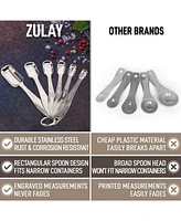 Zulay Kitchen Measuring Spoons Rectangular with Leveler - Set of 6