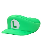 Super Mario Men's Bros Embroidered Luigi L Patch Adult Green Beret Cap