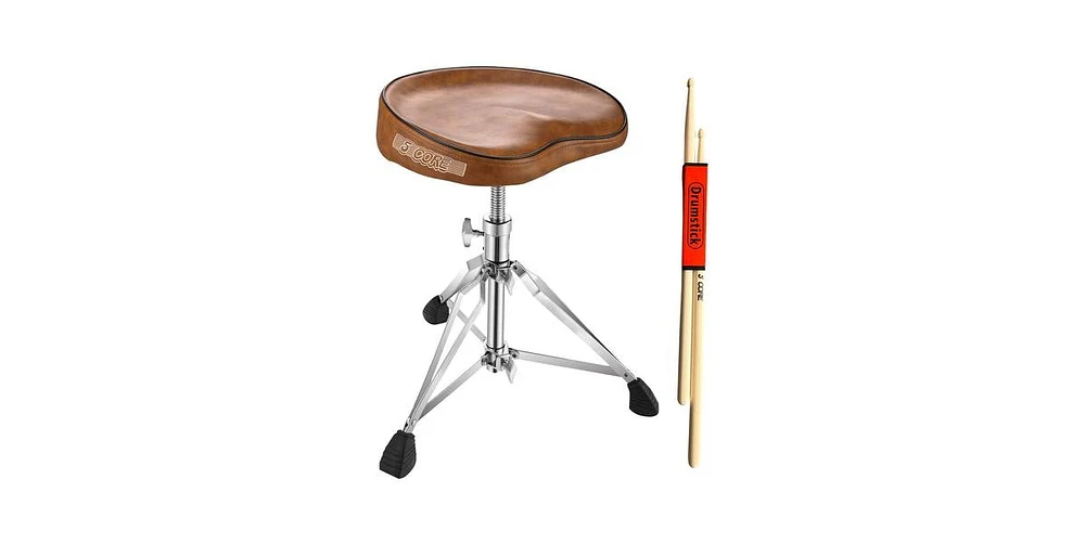 5 Core Drum Throne Padded Guitar Stool Swivel Height Adjustable Ergonomic Music Chair For Adults And Kids w Anti Slip Rubber Feet