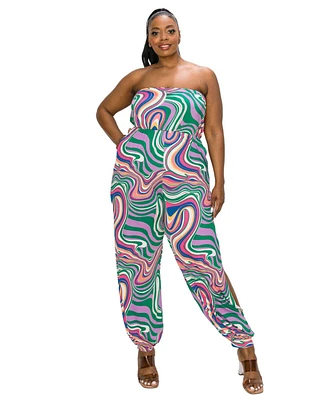 L I V D Plus Size Delilah Sleeveless Pocket Jumpsuit