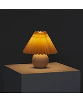 Brightech Serena 10" Ceramic Led Table Lamp with Pleated Shade