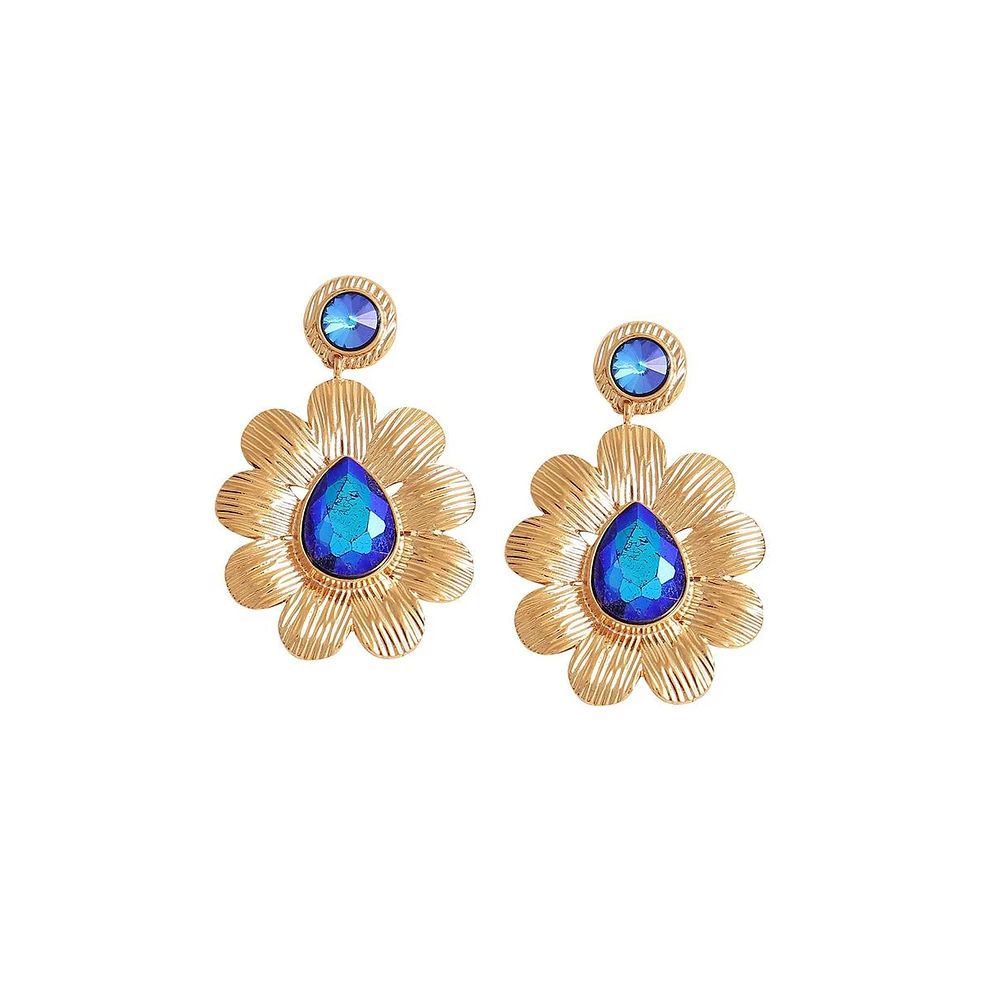 Sohi Women's Teardrop Flora Drop Earrings