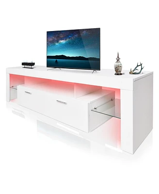 Simplie Fun Modern 75 Inch Led Tv Stand with Storage