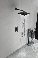 12" Rain Shower Head Systems Wall Mounted Shower With 12 In. X 20 In. Shower Niche