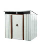 Simplie Fun 6FT X 5FT Outdoor Metal Storage Shed White